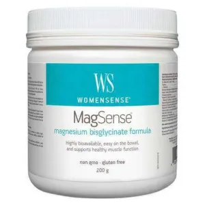 WomenSense MagSense Magnesium Bisglycinate Powder 200 Grams, Lemon