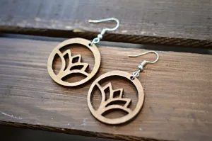 Wood Lotus Flowers Earrings from The Wood Reserve