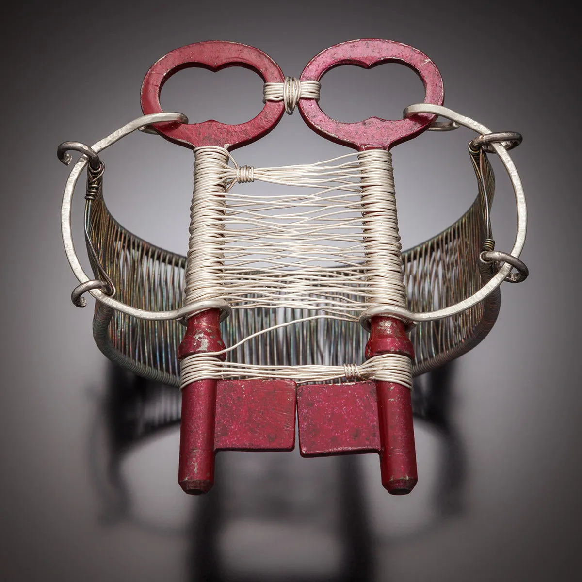 Woven Two Skelton Key Cuff