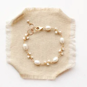 Wrapped Pearl Vine Gold Bracelet