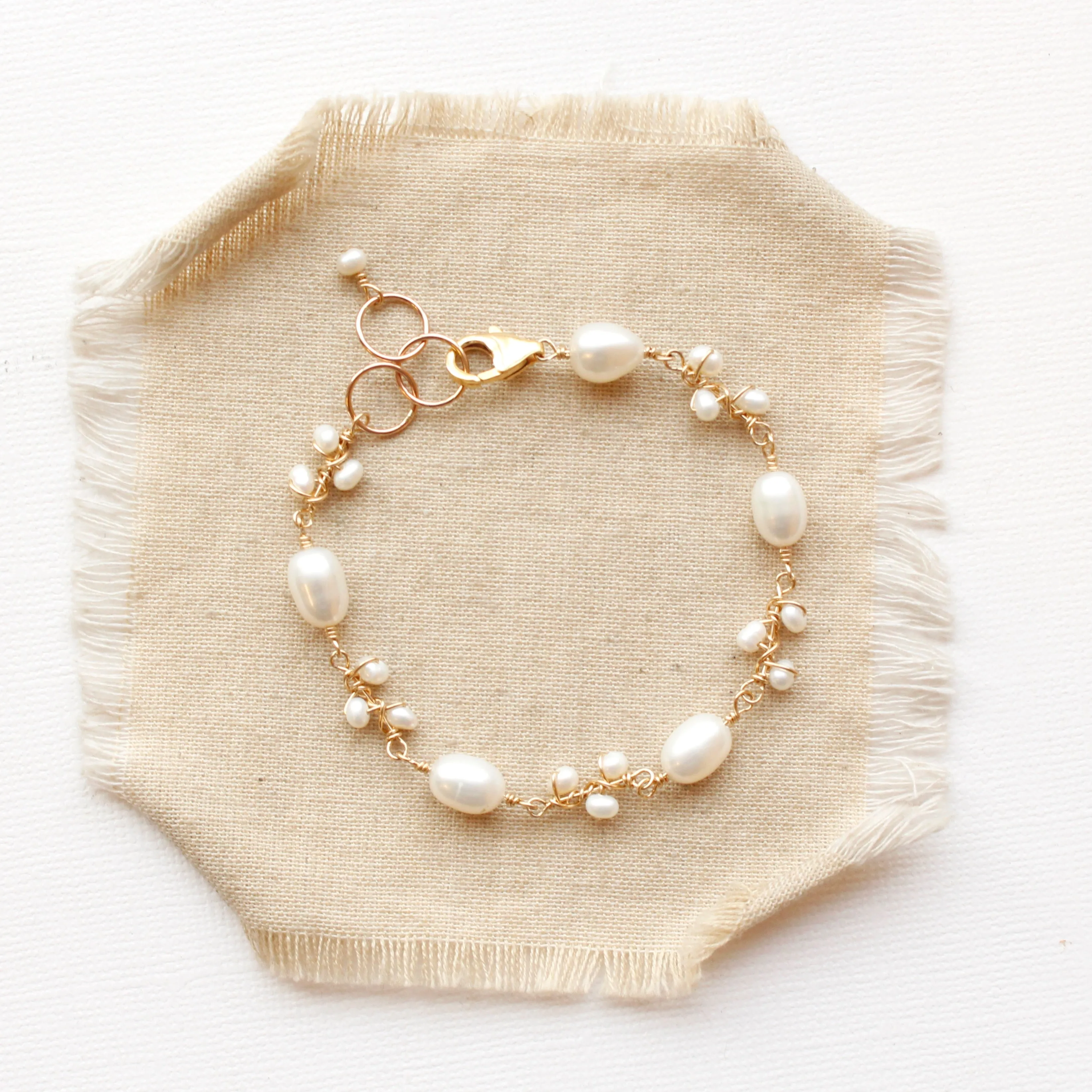 Wrapped Pearl Vine Gold Bracelet