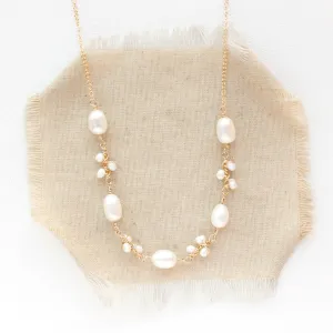 Wrapped Pearl Vine Gold Necklace