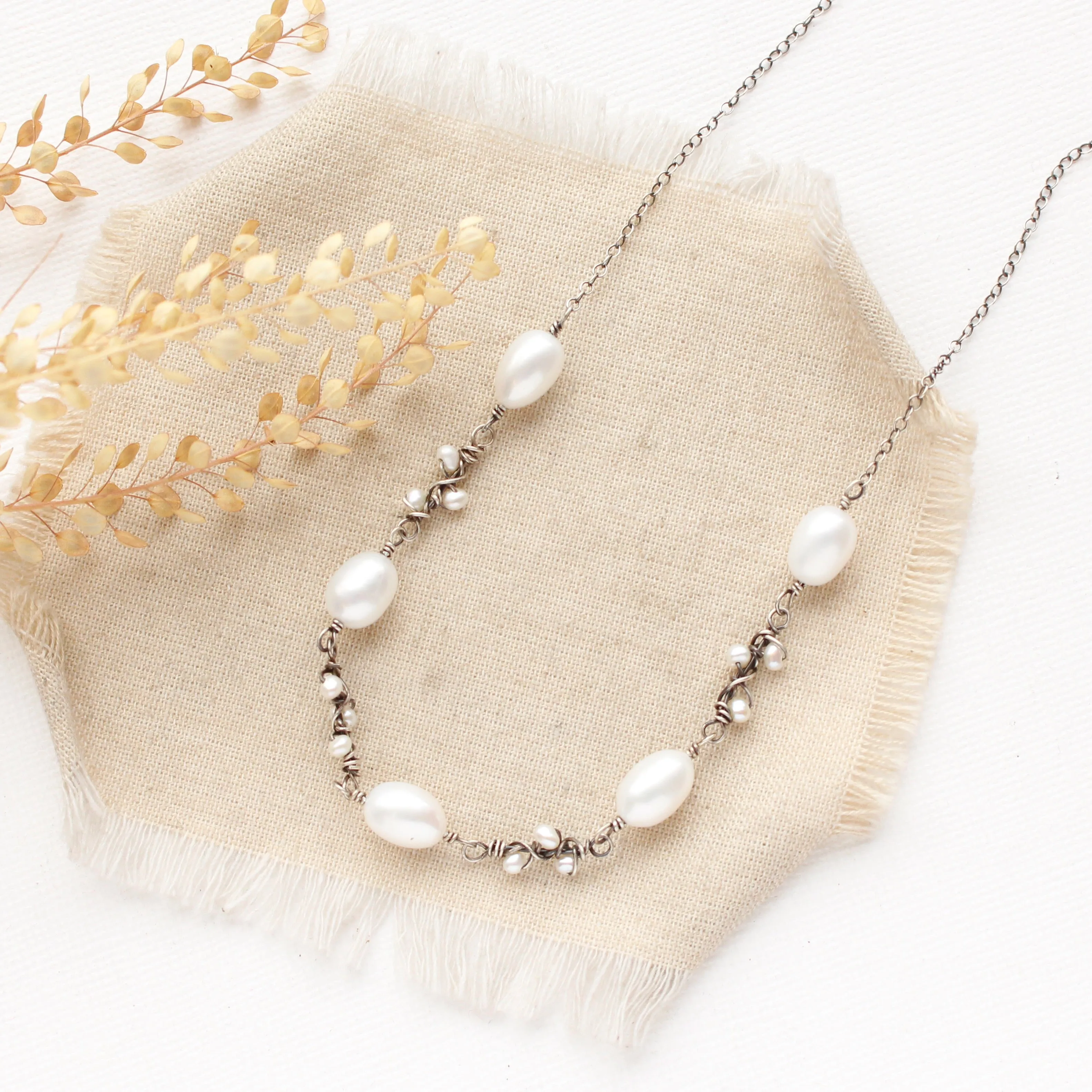 Wrapped Pearl Vine Necklace