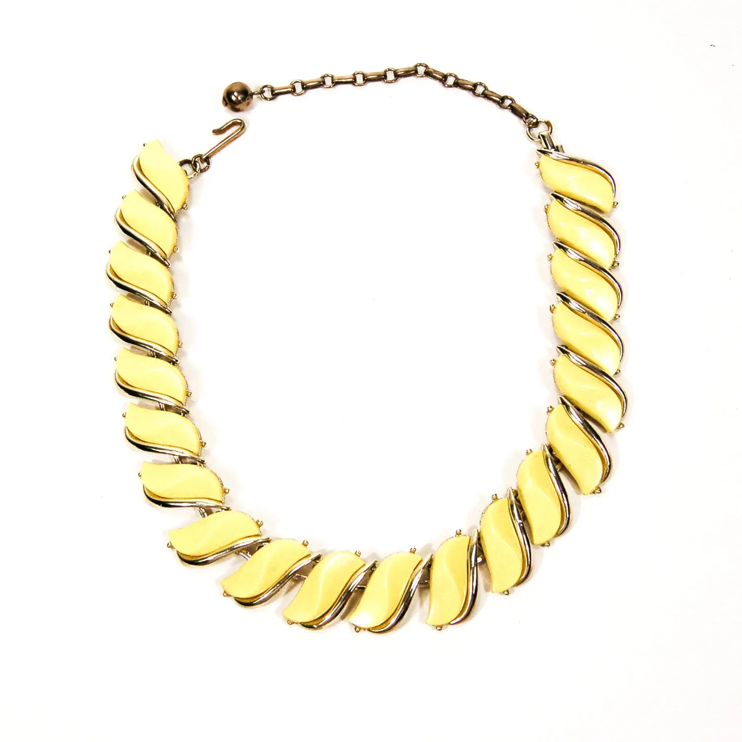 Yellow Wave Link Thermoset Necklace