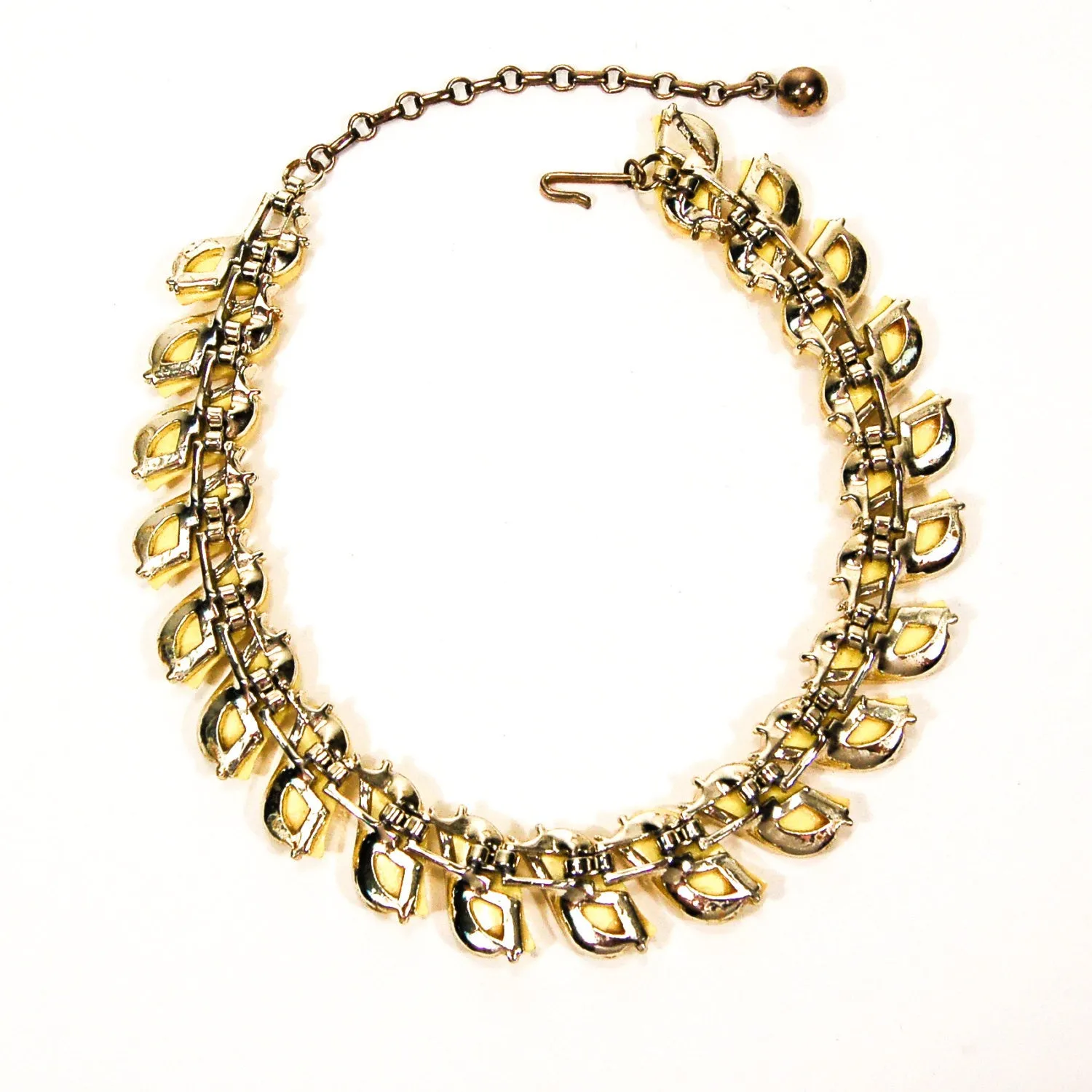Yellow Wave Link Thermoset Necklace