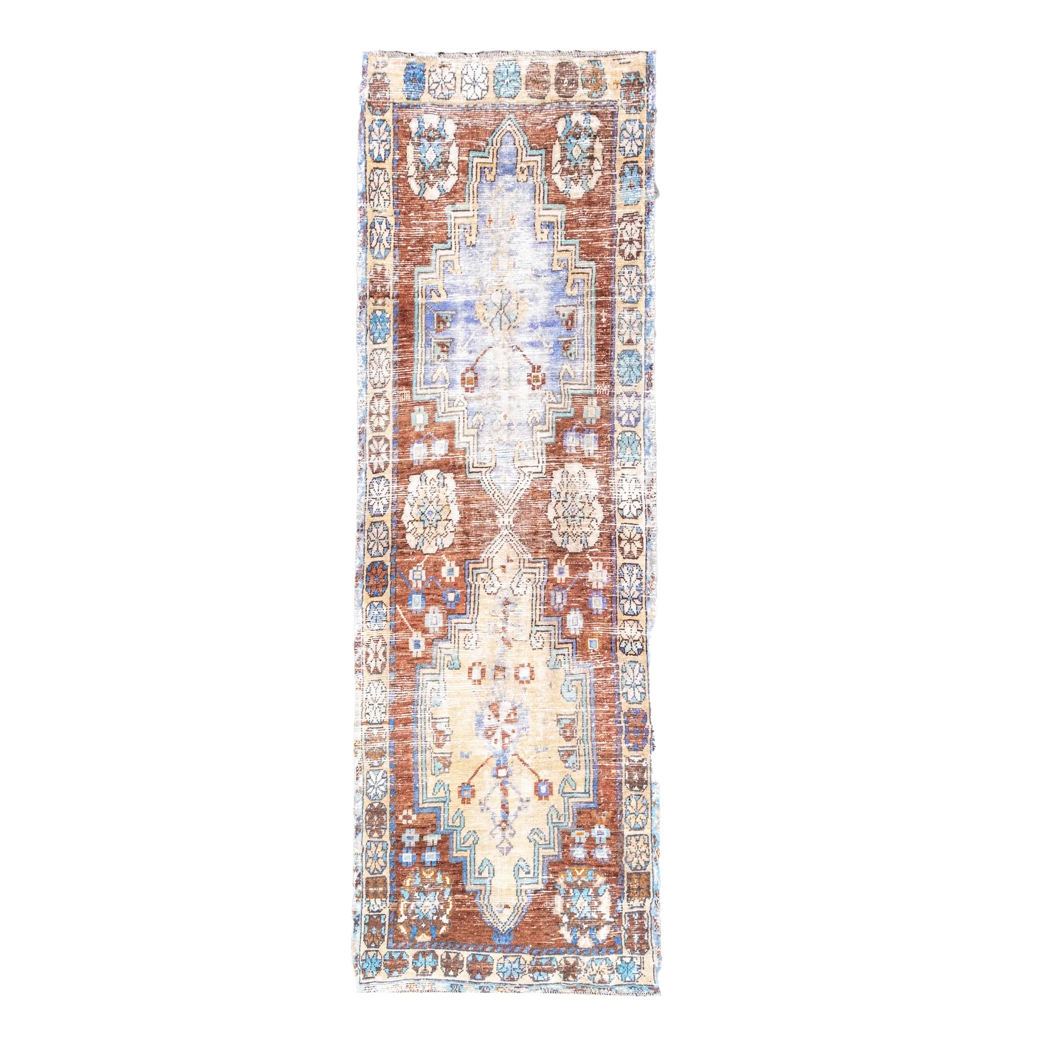 Z357 Handwoven Vintage Rug 3x9’7