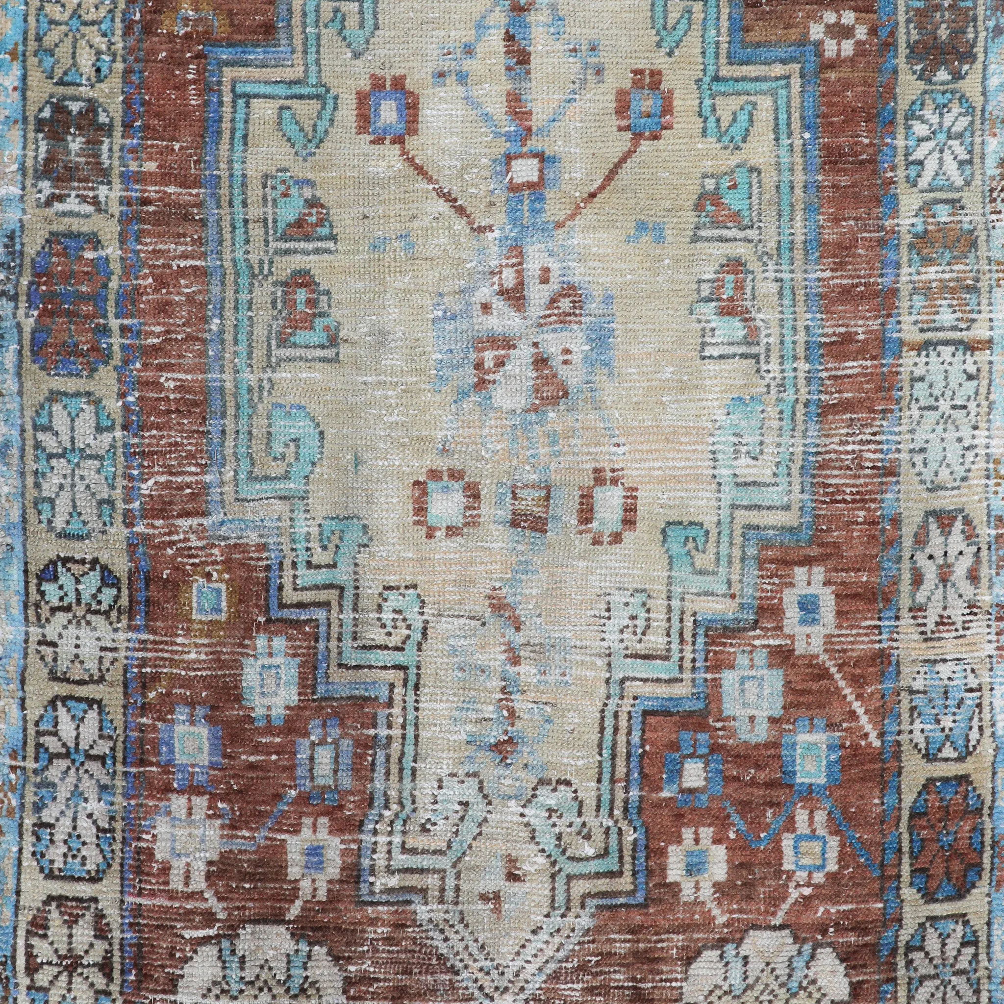 Z357 Handwoven Vintage Rug 3x9’7